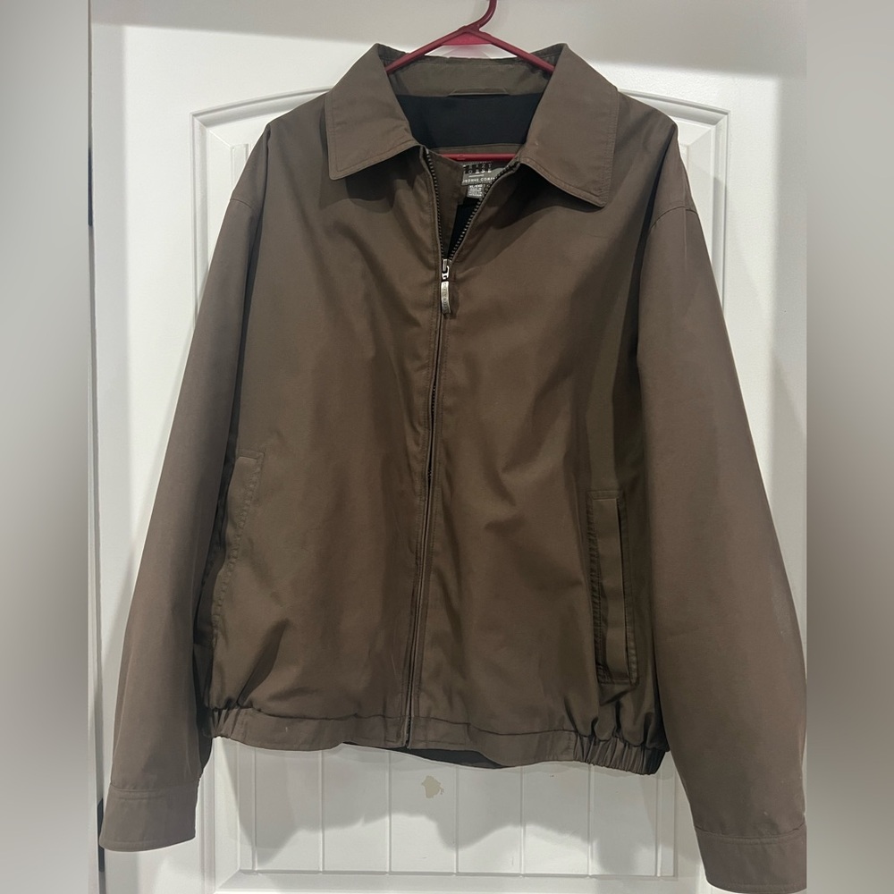 Crazy horse bomber style golf jacket men’s XL khaki green